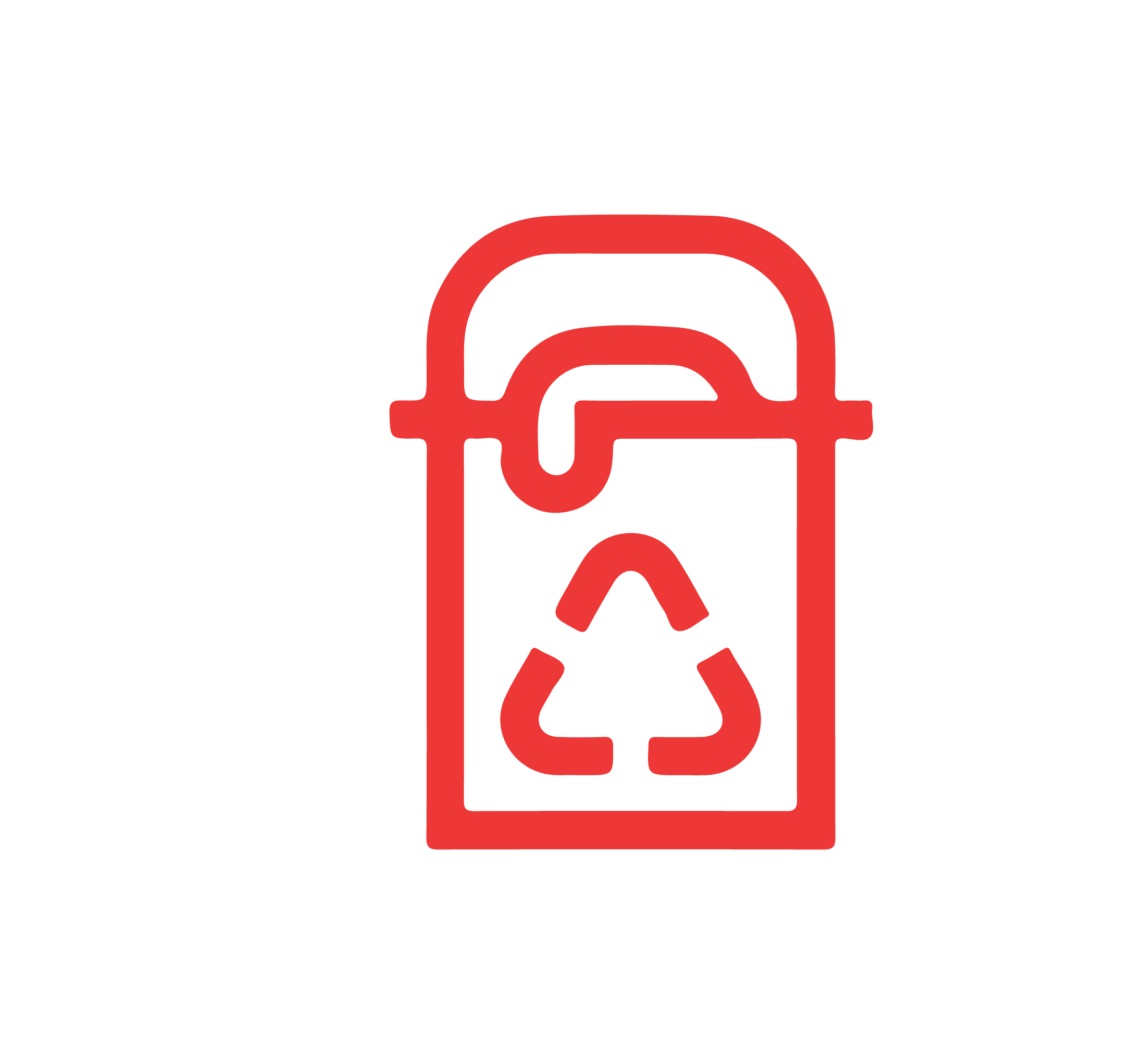Red recycling icon
